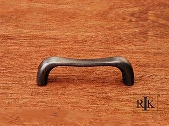 Contemporary Bent Middle Pull 3 3/8" (86mm) - Distressed Nickel - New York Hardware Online