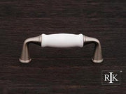 Porcelain Middle Pull  3 5/8" (92mm) - Pewter & White - New York Hardware Online
