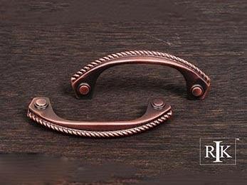 Rope Bow Pull  3 3/4" (95mm) - Distressed Copper - New York Hardware