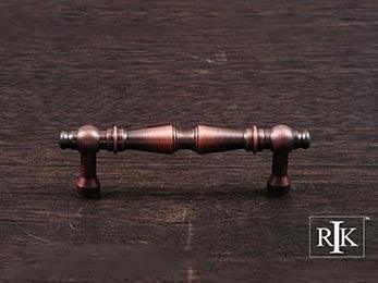 Plain Tapered Pull 3 15/16" (100mm) - Distressed Copper - New York Hardware Online