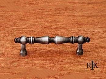 Plain Tapered Pull 3 15/16" (100mm) - Distressed Nickel - New York Hardware Online