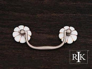 Porcelain Gold Line Flower Ends Bail Pull 4 1/4" (108mm) - Pewter - New York Hardware Online