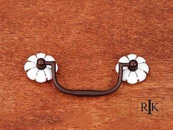 Porcelain Gold Line Flower Ends Bail Pull 4 1/4" (108mm) - Oil Rubbed Bronze - New York Hardware Online