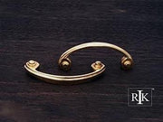 Plain Bow Pull 3 3/4" (95mm) - Polished Brass - New York Hardware Online