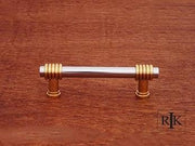 Two Tone Swirl Pull 3 15/16" (100mm) - Chrome & Brass - New York Hardware