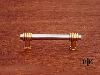 Two Tone Swirl Pull 3 15/16" (100mm) - Chrome & Brass - New York Hardware