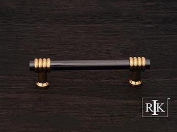 Two Tone Swirl Pull 3 15/16" (100mm) - Black Nickel & Brass - New York Hardware