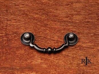 Sculptured Beaded Bail Pull 4" (102mm) - Distressed Nickel - New York Hardware