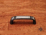 Smooth Pull with Curved Lines @ End  3 1/2" (89mm) - Distressed Nickel - New York Hardware