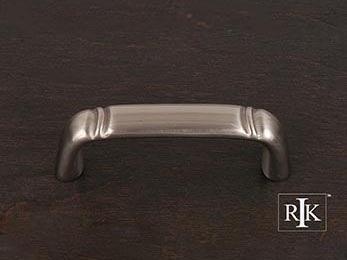 Smooth Pull with Curved Lines @ End  3 1/2" (89mm) - Pewter - New York Hardware