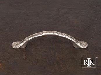 Slim Bow Pull with Divet Indents 4 3/8" (111mm) - Pewter - New York Hardware