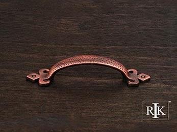 Divet Indent Bow Pull with Gothic Ends 4 15/16" (125mm) - Distressed Copper - New York Hardware Online