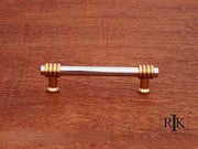 Two Tone Swirl Pull 4 1/2" (114mm) - Chrome & Brass - New York Hardware