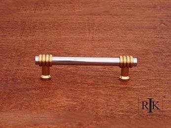 Two Tone Swirl Pull 4 1/2" (114mm) - Chrome & Brass - New York Hardware