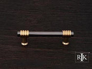 Two Tone Swirl Pull 4 1/2" (114mm) - Black Nickel & Brass - New York Hardware