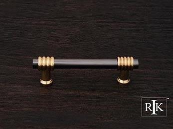 Two Tone Swirl Pull 4 1/2" (114mm) - Black Nickel & Brass - New York Hardware