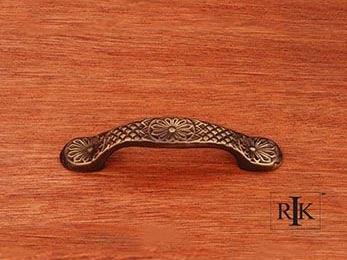 Flowery Ornate Pull  4 1/2" (114mm) - Antique English - New York Hardware Online