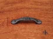 Flowery Ornate Pull  4 1/2" (114mm) - Distressed Nickel - New York Hardware Online