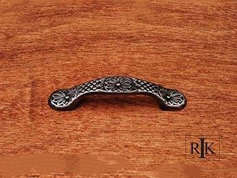 Flowery Ornate Pull  4 1/2" (114mm) - Distressed Nickel - New York Hardware Online