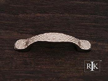Flowery Ornate Pull  4 1/2" (114mm) - Pewter - New York Hardware Online