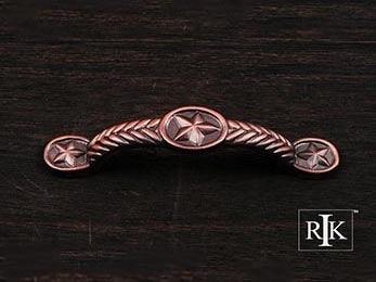 Rugged Texas Star Pull 4 5/8" (117mm) - Distressed Copper - New York Hardware