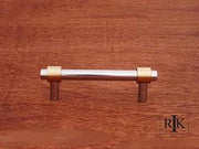 Plain Rod Pull 3 3/4" (95mm) - Chrome & Brass - New York Hardware Online