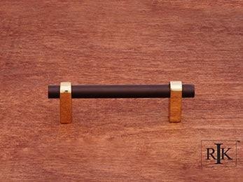 Plain Rod Pull 4" (102mm) - Oil Rubbed Bronze & Brass - New York Hardware Online