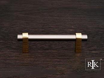 Plain Rod Pull 4" (102mm) - Pewter & Brass - New York Hardware Online