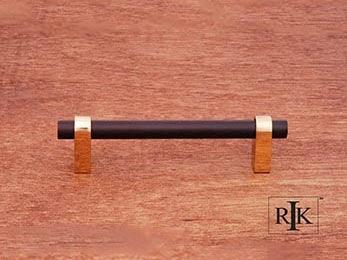 Plain Rod Pull 4 1/2" (114mm) - Oil Rubbed Bronze & Brass - New York Hardware Online