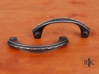 Deco-Leaf Bow Pull 3 3/4" (95mm) - Distressed Nickel - New York Hardware Online