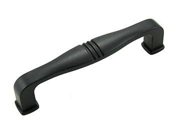 96mm Pull with Middle Lines - Black - New York Hardware Online