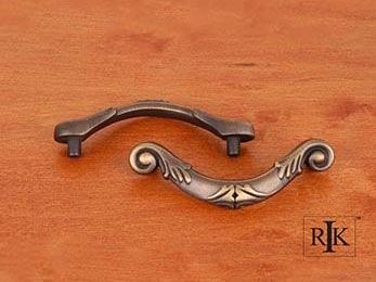 Ornate Curved Drop Pull 3 3/16" (81mm) - Antique English - New York Hardware Online