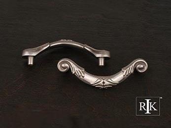 Ornate Curved Drop Pull 3 3/16" (81mm) - Pewter - New York Hardware Online