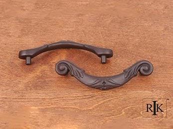 Ornate Curved Drop Pull 3 3/16" (81mm) - Oil Rubbed Bronze - New York Hardware Online