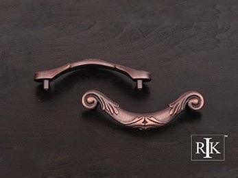 Ornate Curved Drop Pull 4 1/2" (114mm) - Distressed Copper - New York Hardware Online
