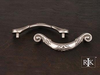 Ornate Curved Drop Pull 4 1/2" (114mm) - Pewter - New York Hardware Online