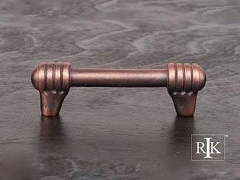Distressed Rod with Swirl Ends Pull 3 7/8" (98mm) - Distressed Copper - New York Hardware Online