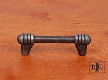 Distressed Rod with Swirl Ends Pull 3 7/8" (98mm) - Distressed Nickel - New York Hardware Online