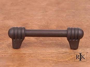 Distressed Rod with Swirl Ends Pull 3 7/8" (98mm) - Oil Rubbed Bronze - New York Hardware Online