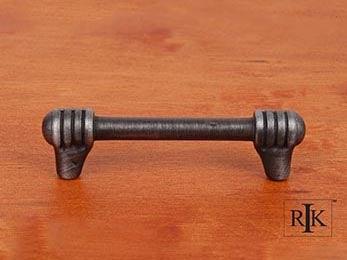 Distressed Rod with Swirl Ends Pull 4 3/8" (111mm) - Distressed Nickel - New York Hardware Online