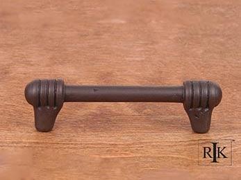 Distressed Rod with Swirl Ends Pull 4 3/8" (111mm) - Oil Rubbed Bronze - New York Hardware Online