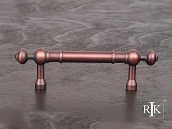 Plain Pull with Decorative Ends 4 5/8" (117mm) - Distressed Copper - New York Hardware Online