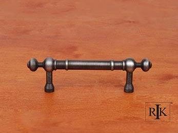 Plain Pull with Decorative Ends 4 5/8" (117mm) - Distressed Nickel - New York Hardware Online
