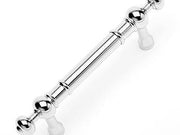 Plain Pull with Decorative Ends 4 5/8" (117mm) - Polished Nickel - New York Hardware Online