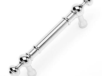 Plain Pull with Decorative Ends 4 5/8" (117mm) - Polished Nickel - New York Hardware Online