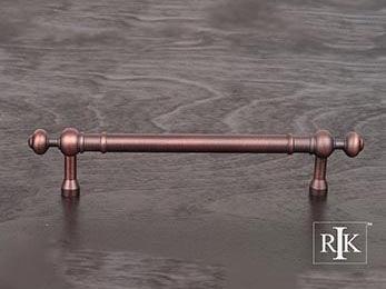 Plain Pull with Decorative Ends 6 5/8" (168mm) - Distressed Copper - New York Hardware Online