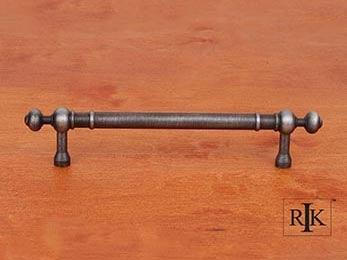 Plain Pull with Decorative Ends 6 5/8" (168mm) - Distressed Nickel - New York Hardware Online