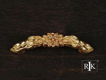 Flower Pull 4 1/8" (105mm) - Polished Brass - New York Hardware Online