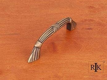 Ornate Bow Pull with Lines and Crosses 4 1/4" (108mm) - Antique English - New York Hardware Online