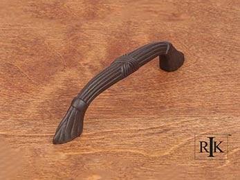 Ornate Bow Pull with Lines and Crosses 4 1/4" (108mm) - Oil Rubbed Bronze - New York Hardware Online